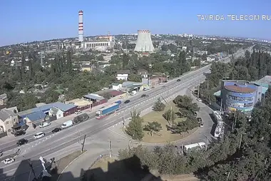 Vista para Simferopol CHPP, rodovia Evpatoriya