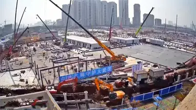 Çin'in Wuhan kentinde iki hastane inşaatı canlı web kamerası