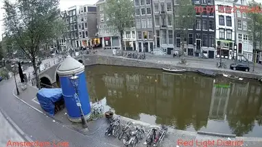 Dzielnica czerwonych latarni w Amsterdamie kamera na żywo