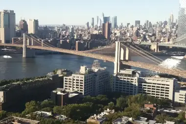 Webcam overlooking the Brooklyn and Manhattan bridges, New York