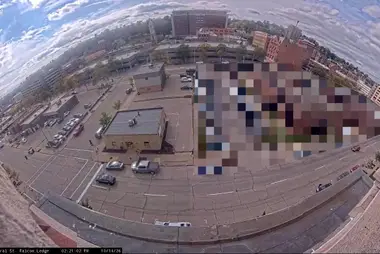 Sporgenza del tribunale di Dubuque, vista sul centro