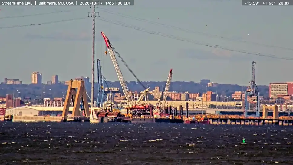 Live Webcam Francis Scott Key Bridge Site, Baltimore