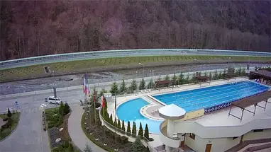 View of the outdoor pool of GTZ «Gazprom» Live Cam