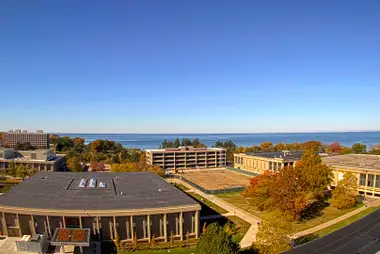 Hart Hall, uitzicht op het meer, Oswego