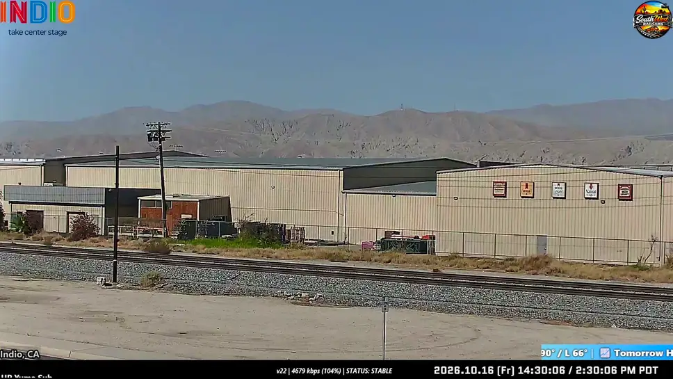Live Webcam Indio Rail Line, California