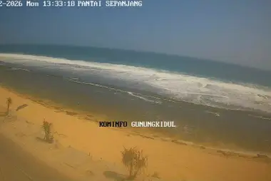 Orilla de la playa de Sepanjang, Kemadang