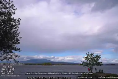 Cielo stellato sul monte Katahdin, lago Millinocket