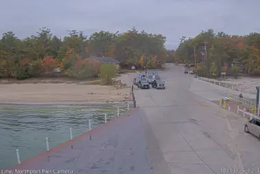 Northport Pier, uitzicht op de oever, Door County