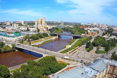 Om River, Yubileiny and Komsomolsky Bridges, Omsk