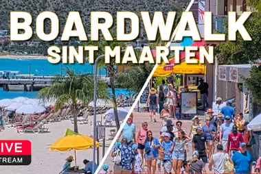 Uitzicht op de promenade van Philipsburg