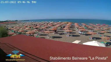 Praia La Pineta, Tarquinia webcam ao vivo