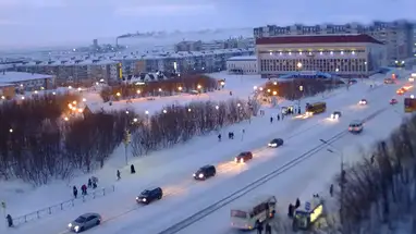 Vista de la ciudad de Vorkutá cámara web en vivo