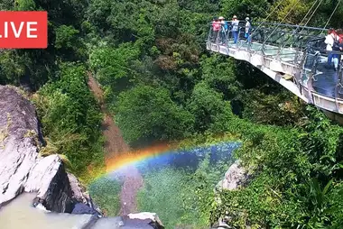 PTZ webcam on the glass bridge of Xiaowulai Waterfall, Taiwan, China