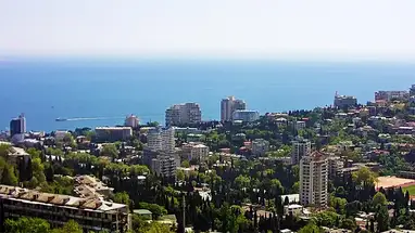 Stadt Jalta vom South Coast Highway aus Online-Webcam