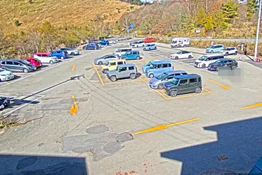 Parkeerplaats bij moerasgebied Yashimagahara, Shimosuwa