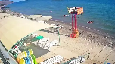 Playa de la pensión "Zenit", Morskoye, Crimea cámara web en vivo